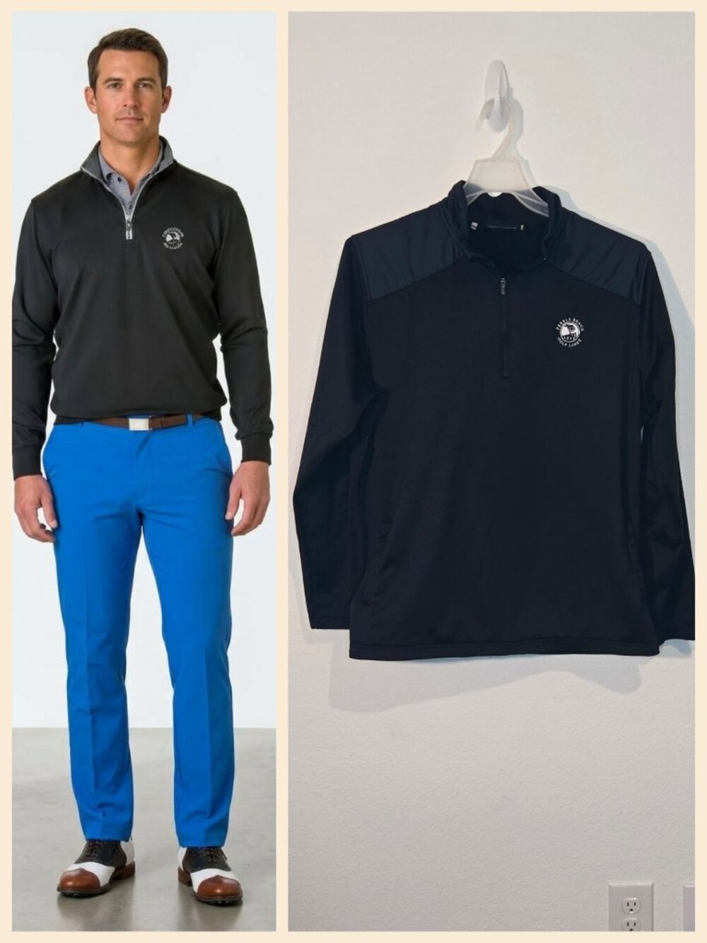 UNDER ARMOR QUARTER ZIP PEBBLE BEACH GOLF LINKS BLACK SIZE XL